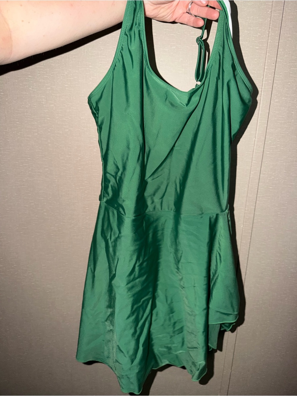 GREEN TRENDY SWIM SUIT SWIMMING DRESS One Piece